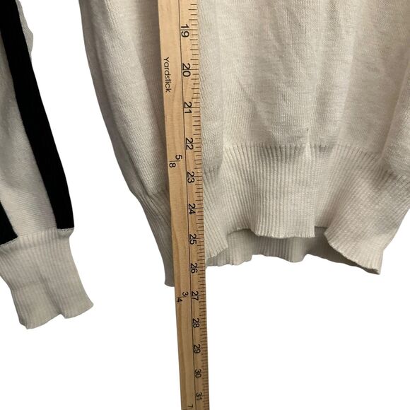 Meister Hong Kong Retro Vintage White, Red, Black Stripe 1/4 Zip Sweater Size L - Picture 3 of 6